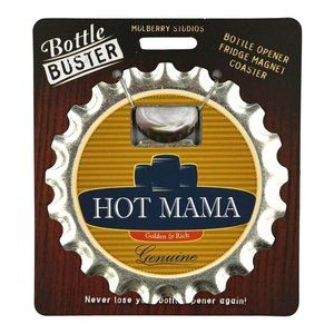 Hot Mama Bottle Buster Bottle Opener Fridge Magnet Coaster Pre-Personalized